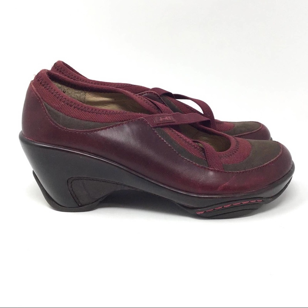 J-41 | Anastasia Hybrid Cross Strap Heels Burgundy